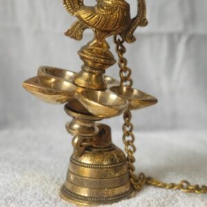 Hanging peacock bell diya pair Hanging peacock bell diya pair