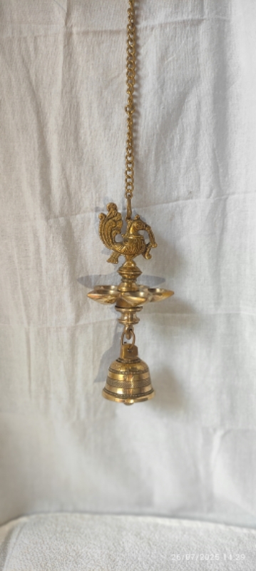 Hanging peacock bell diya pair(2) HANGING PEACOCK BELL DIYA (Pair)